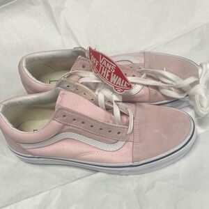 Vans Blush and White Low-Top Sneakersu (Men/Women)